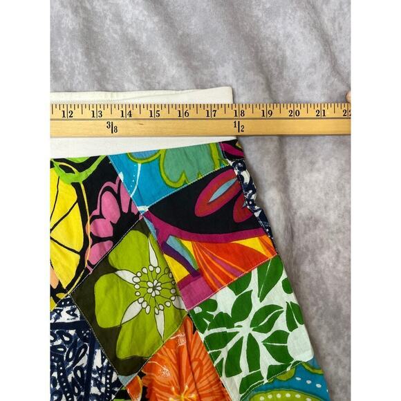 VTG Mimi Maternity Patchwork Colorful Whimsy Boho Midi Skirt sz L Phoebe Buffay - Picture 7 of 8